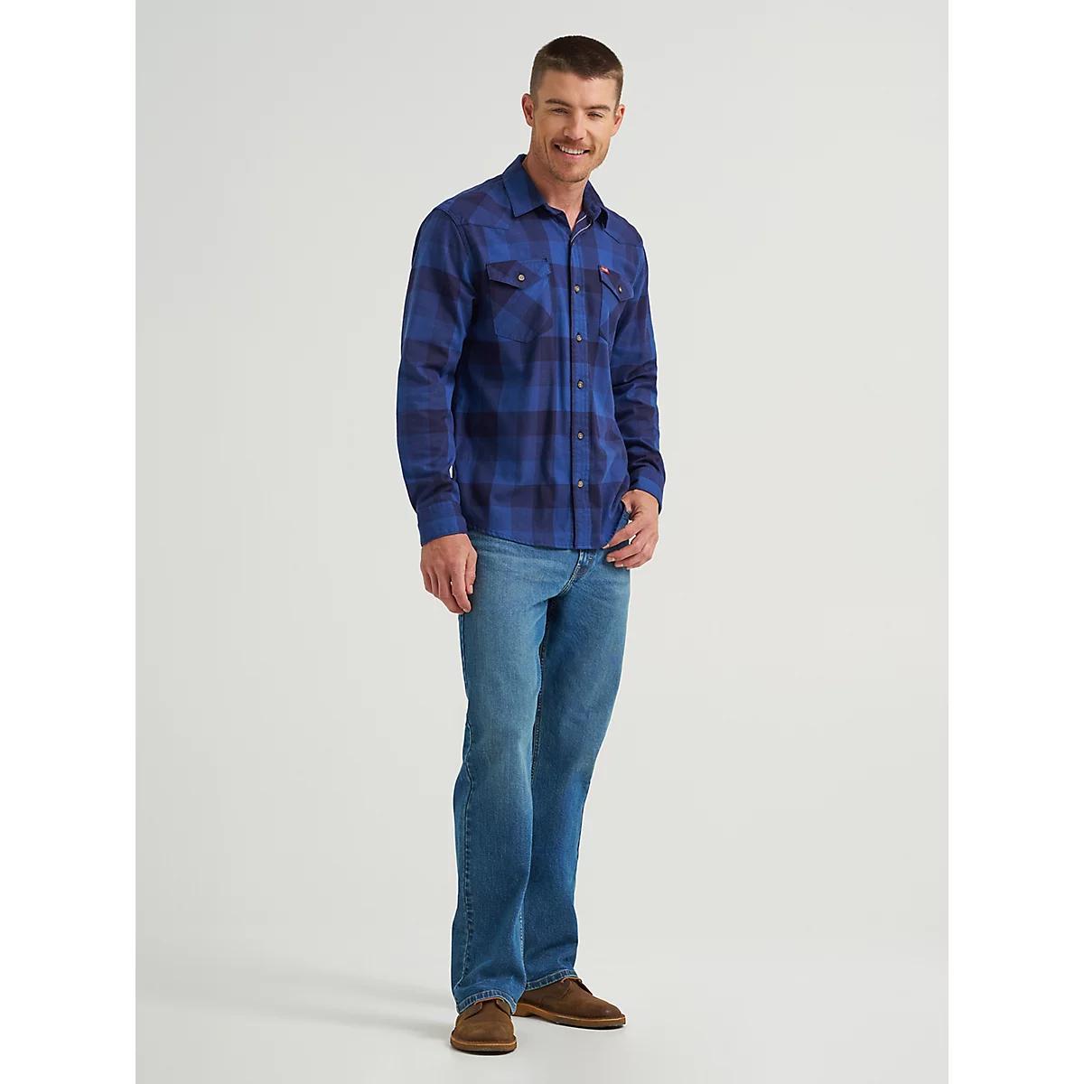 Men's Plaid Poplin Shirt in Indigo Buffalo Product Image