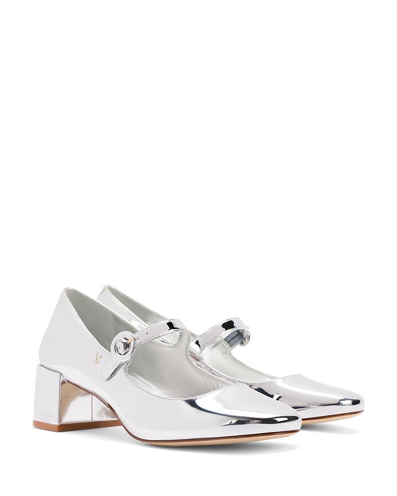 Larroude Womens Blair Buckled Ankle Strap Block Heel Pumps Product Image