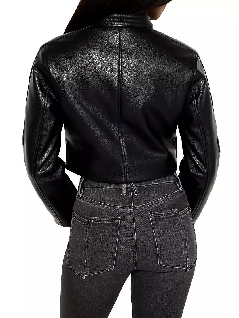 Faux Leather Moto Jacket Product Image