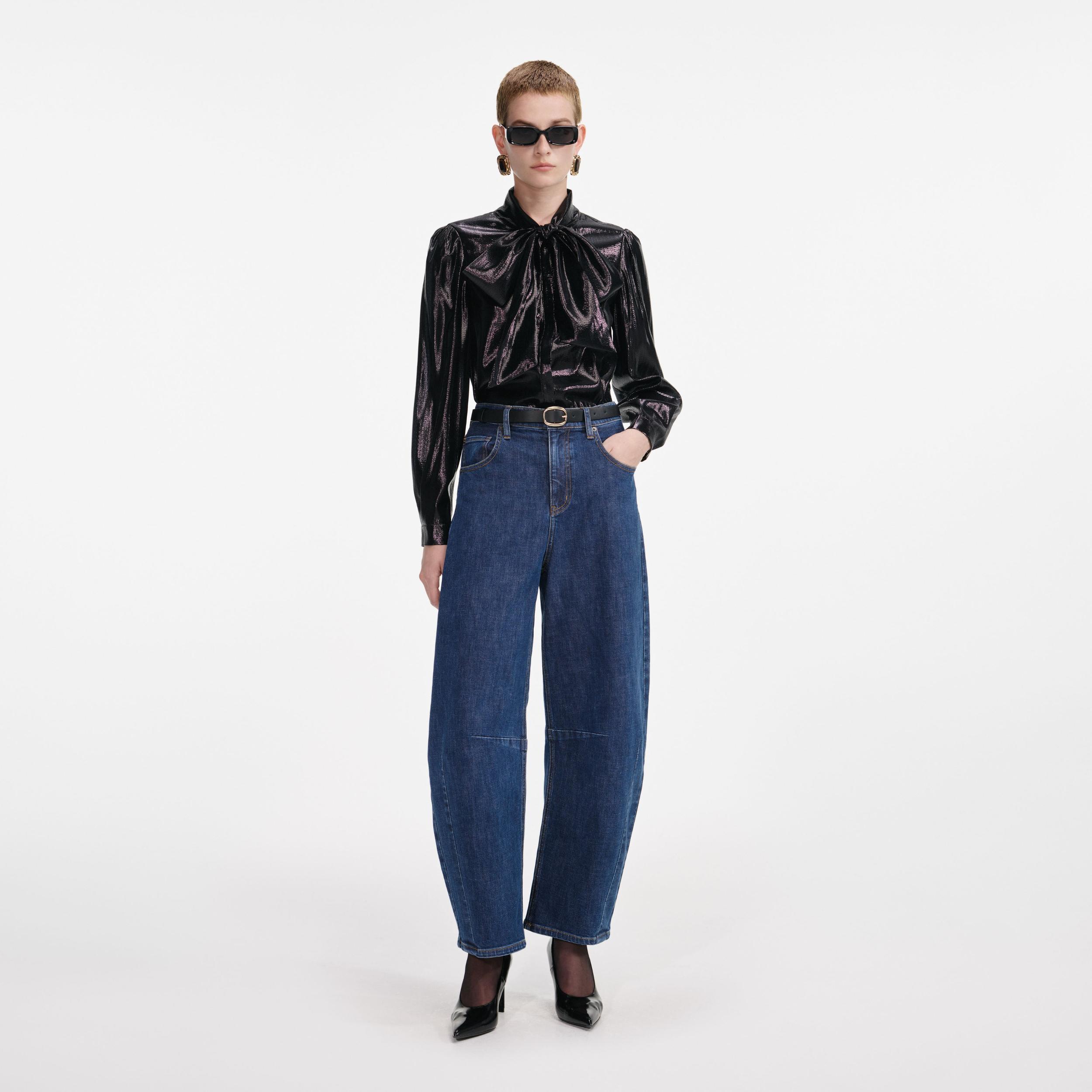 Blue Barrel Leg Jeans Product Image