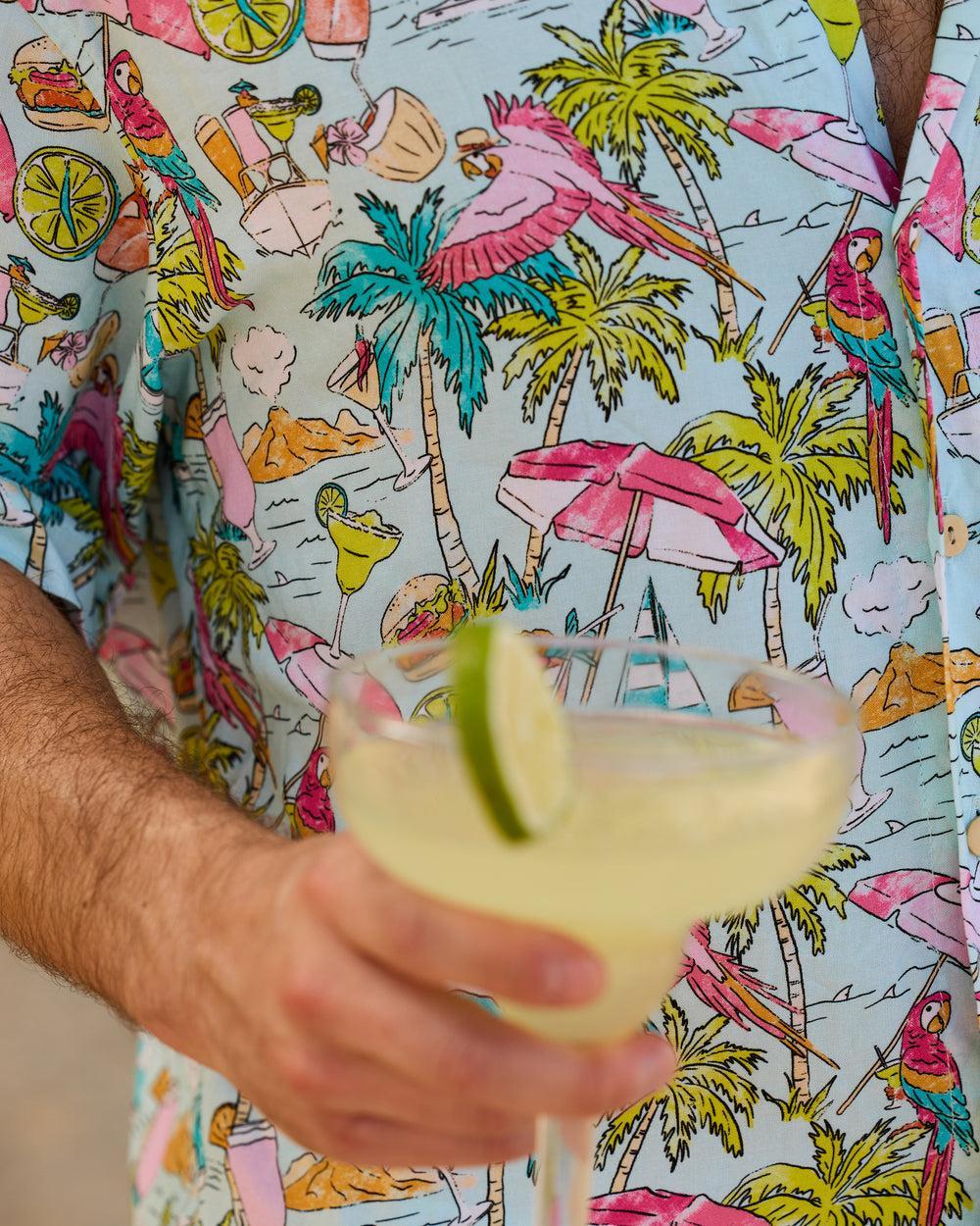 Margaritaville by Kenny Flowers - Welcome to Margaritaville – Ocean Blue – Short Sleeve Shirt Product Image