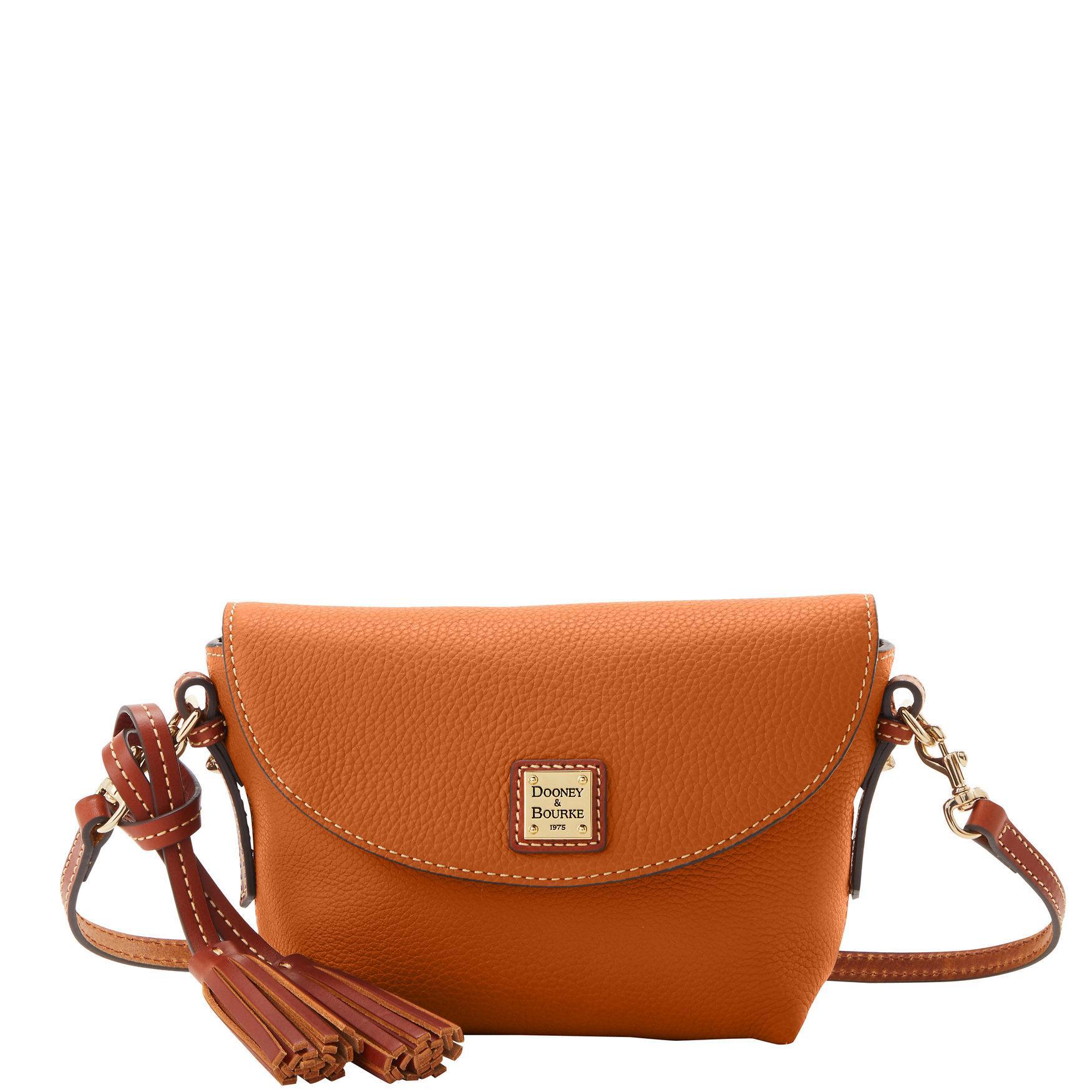 Dooney & Bourke Womens Pebble Grain Leather Crossbody Saddle Bag in Black Product Image