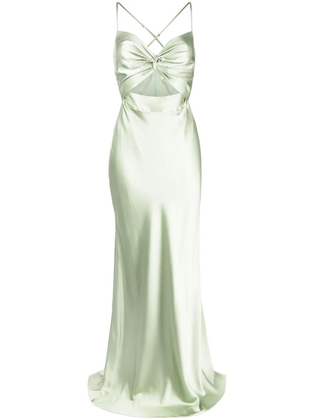 twisted-bodice silk gown Product Image