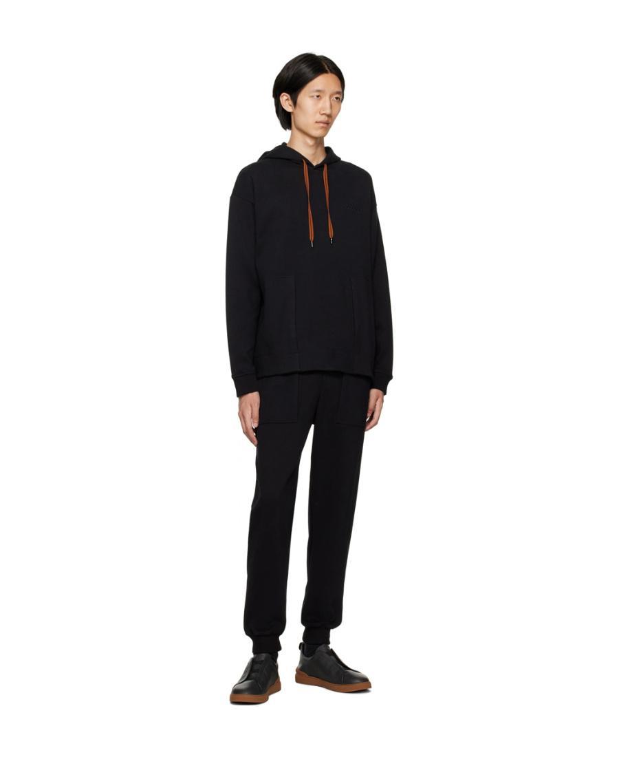 ZEGNA Essential Hooded Sweater In Black Product Image