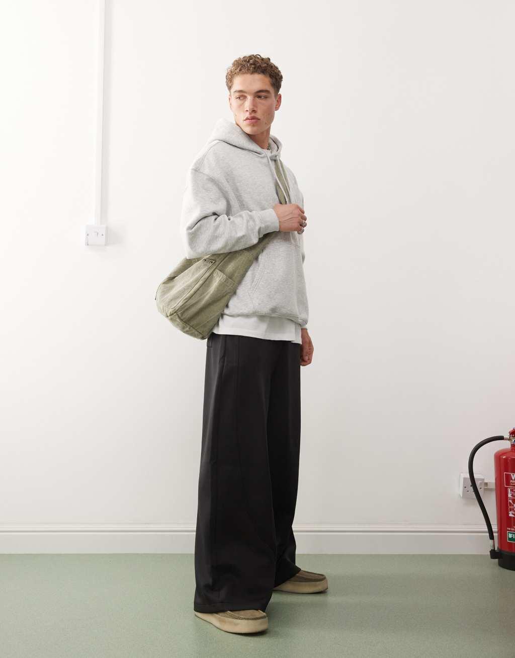 Weekday oversized hoodie in gray melange Product Image