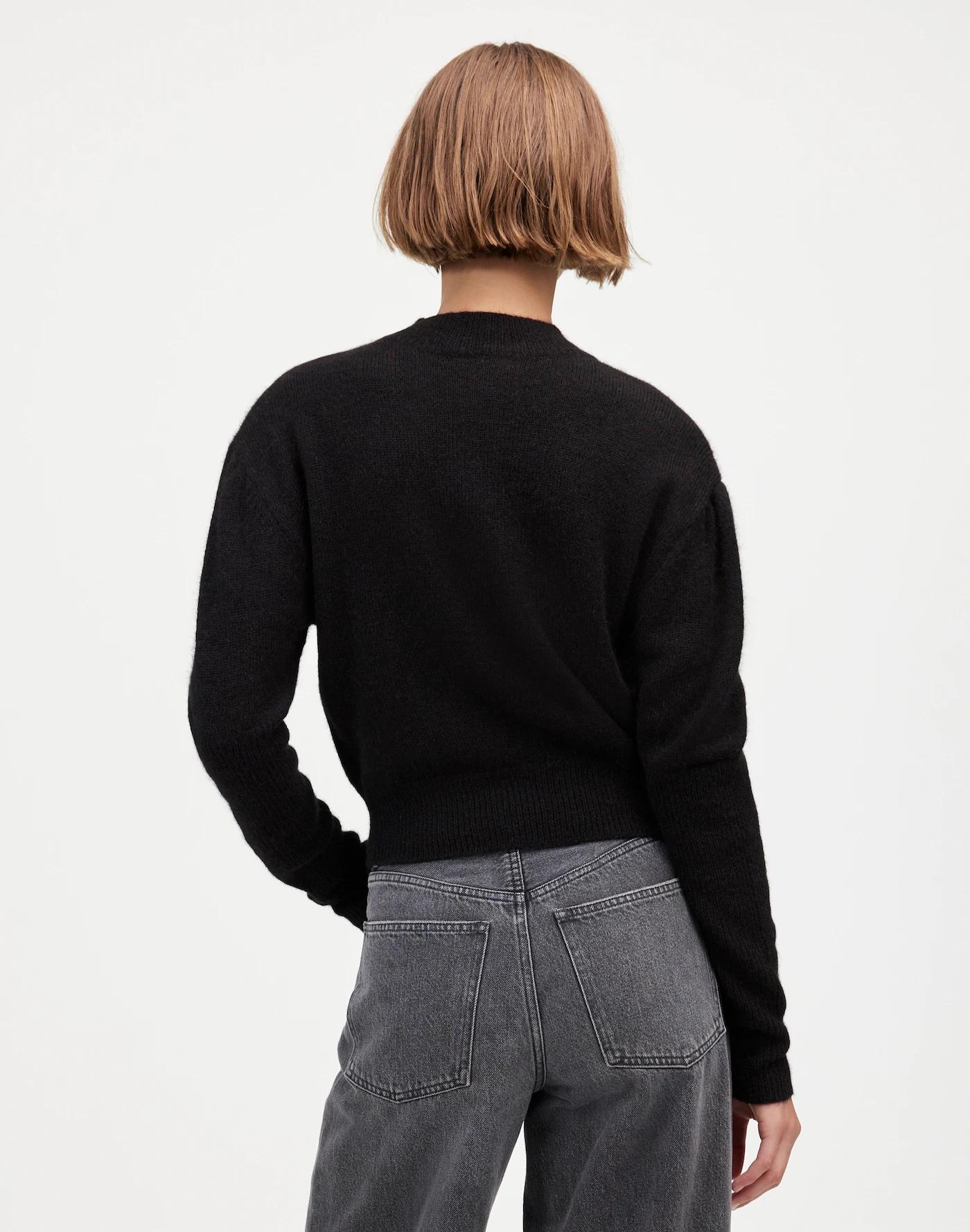 Alpaca-Blend Mockneck Puff Sleeve Sweater Product Image