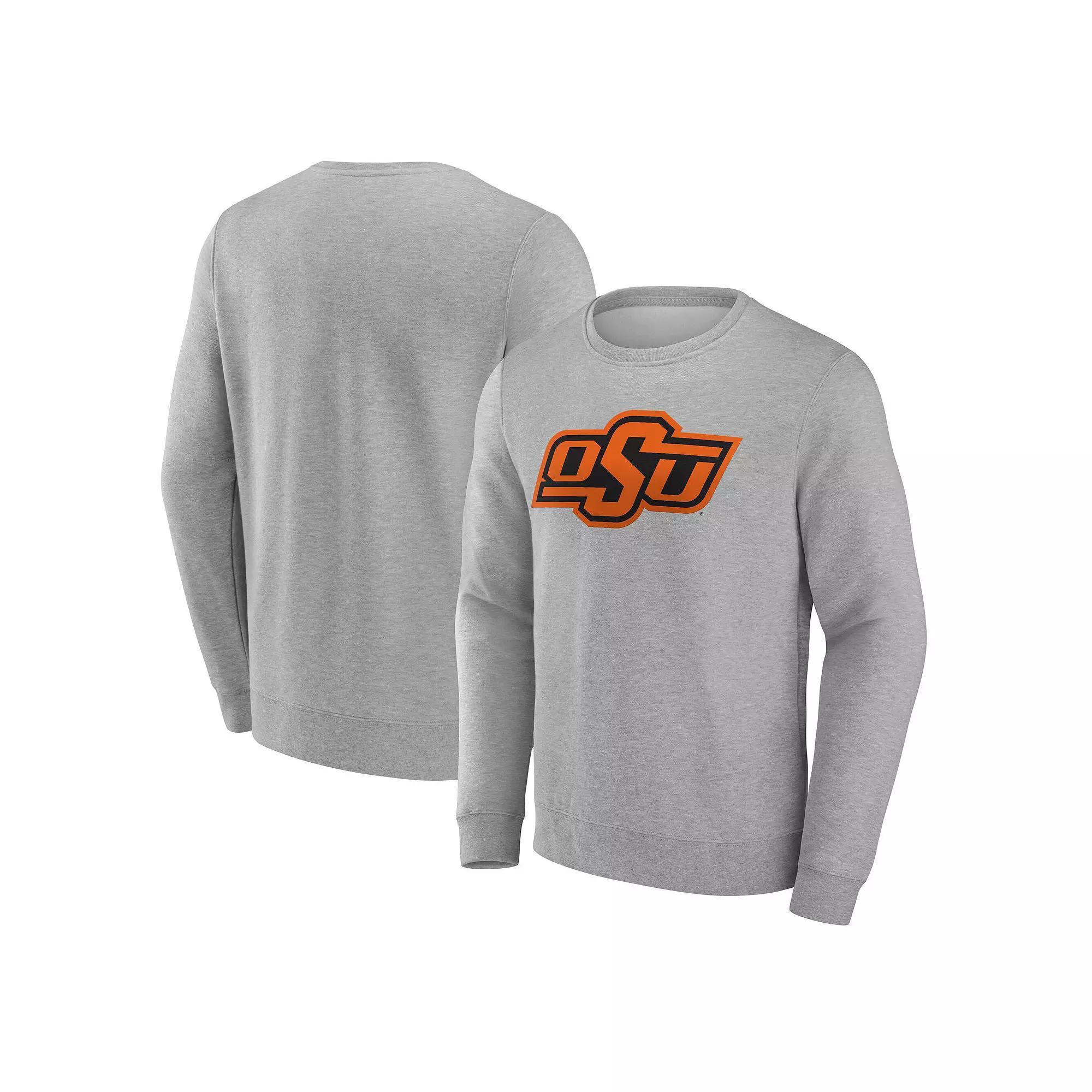 Men's Fanatics Gray Oklahoma State Cowboys Evergreen Fleece Pullover Sweatshirt, Size: XL, Grey Product Image