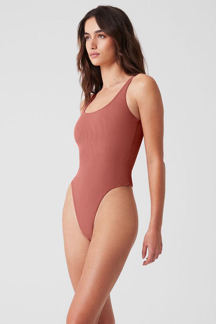 Mesh Sheer Illusion Bodysuit - Soft Terracotta Product Image