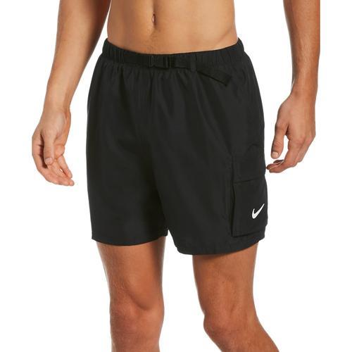 Nike Mens Nike Belted Packable 5 Volley Shorts - Mens Black Product Image