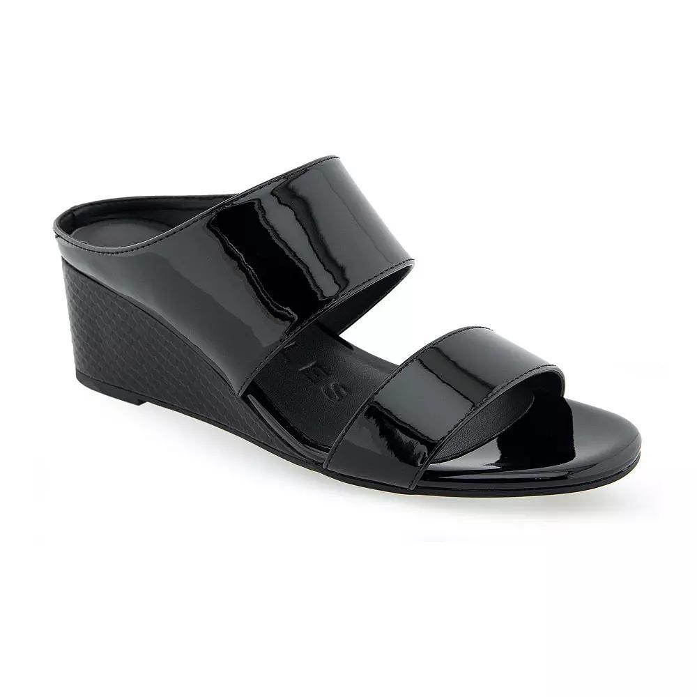 Aerosoles Wheeler Women's Wedge Sandals, Size: 10, Black Patent Pu Product Image