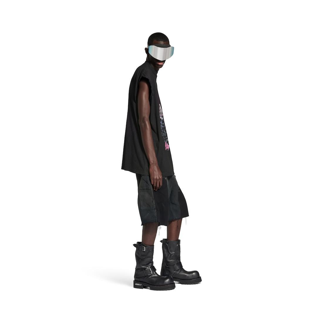 Men's City Of Angels Sleeveless T-shirt in Black Faded Product Image
