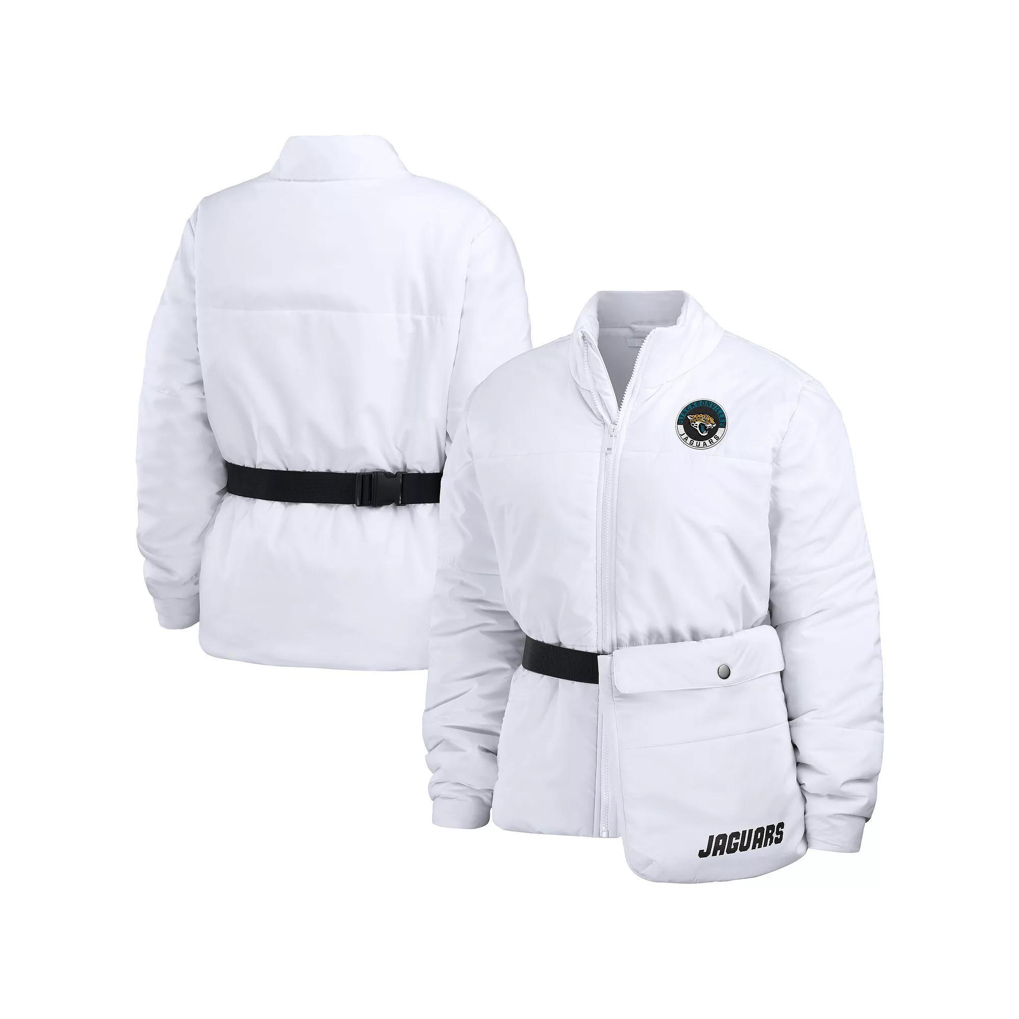 Women's WEAR by Erin Andrews  White New York Giants Packaway Full-Zip Puffer Jacket, Size: XL Product Image
