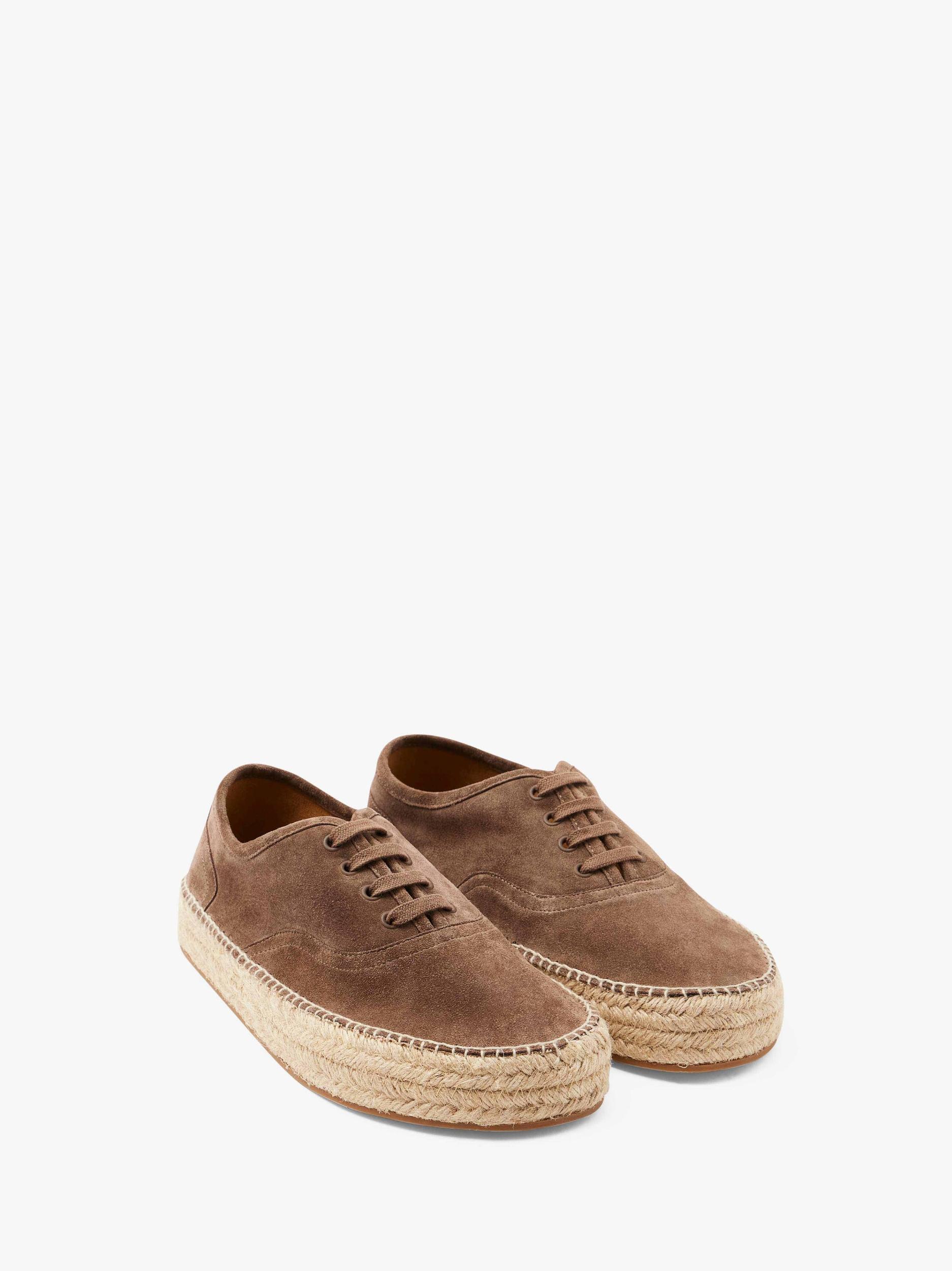 SUEDE LACE-FRONT PLATFORM ESPADRILLES Product Image
