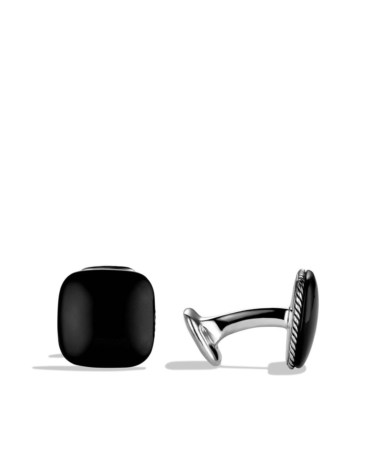 Mens Streamline Cushion Cufflinks in Sterling Silver, 17mm Product Image