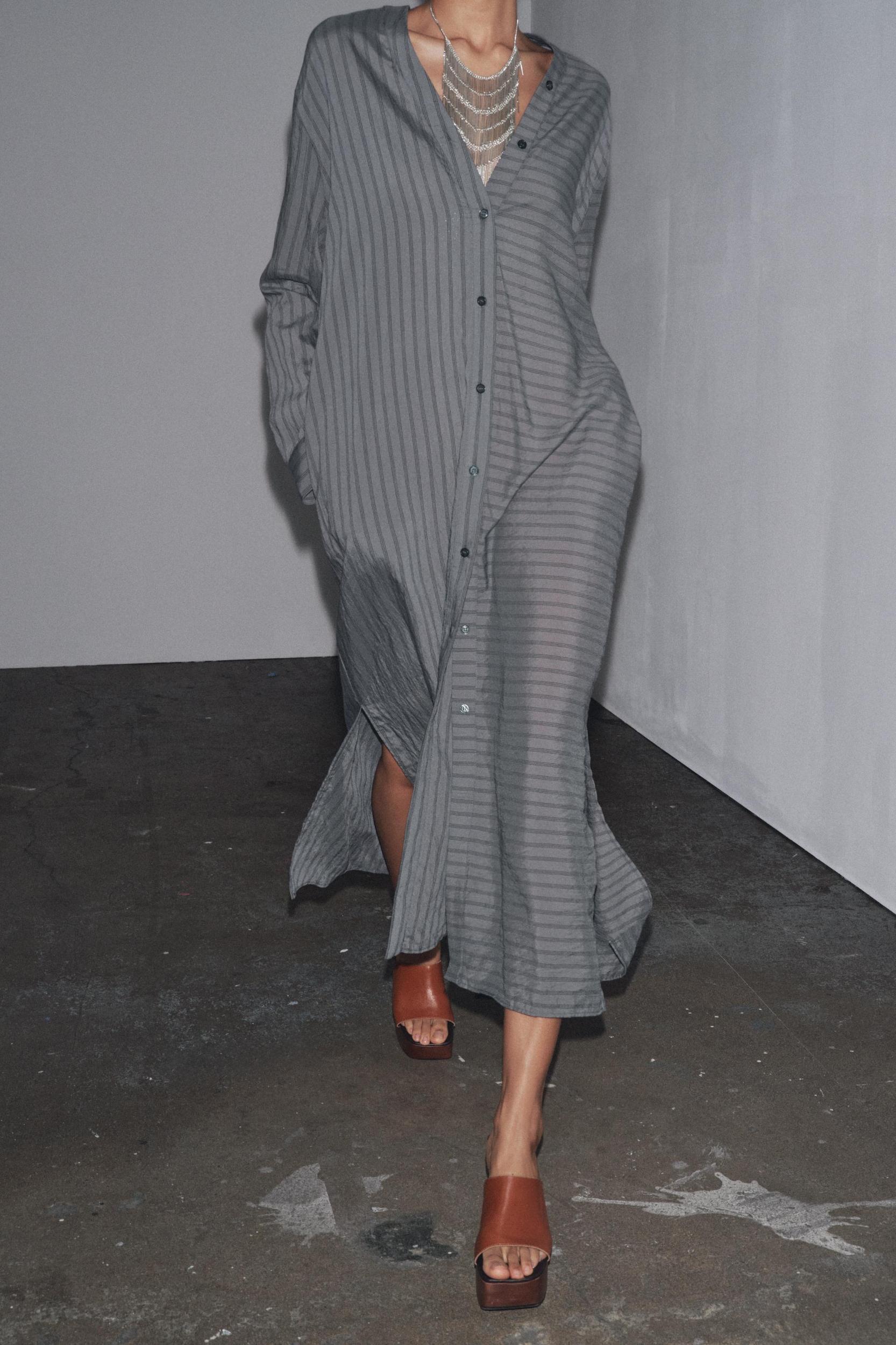 STRIPED SHIRT DRESS ZW COLLECTION Product Image