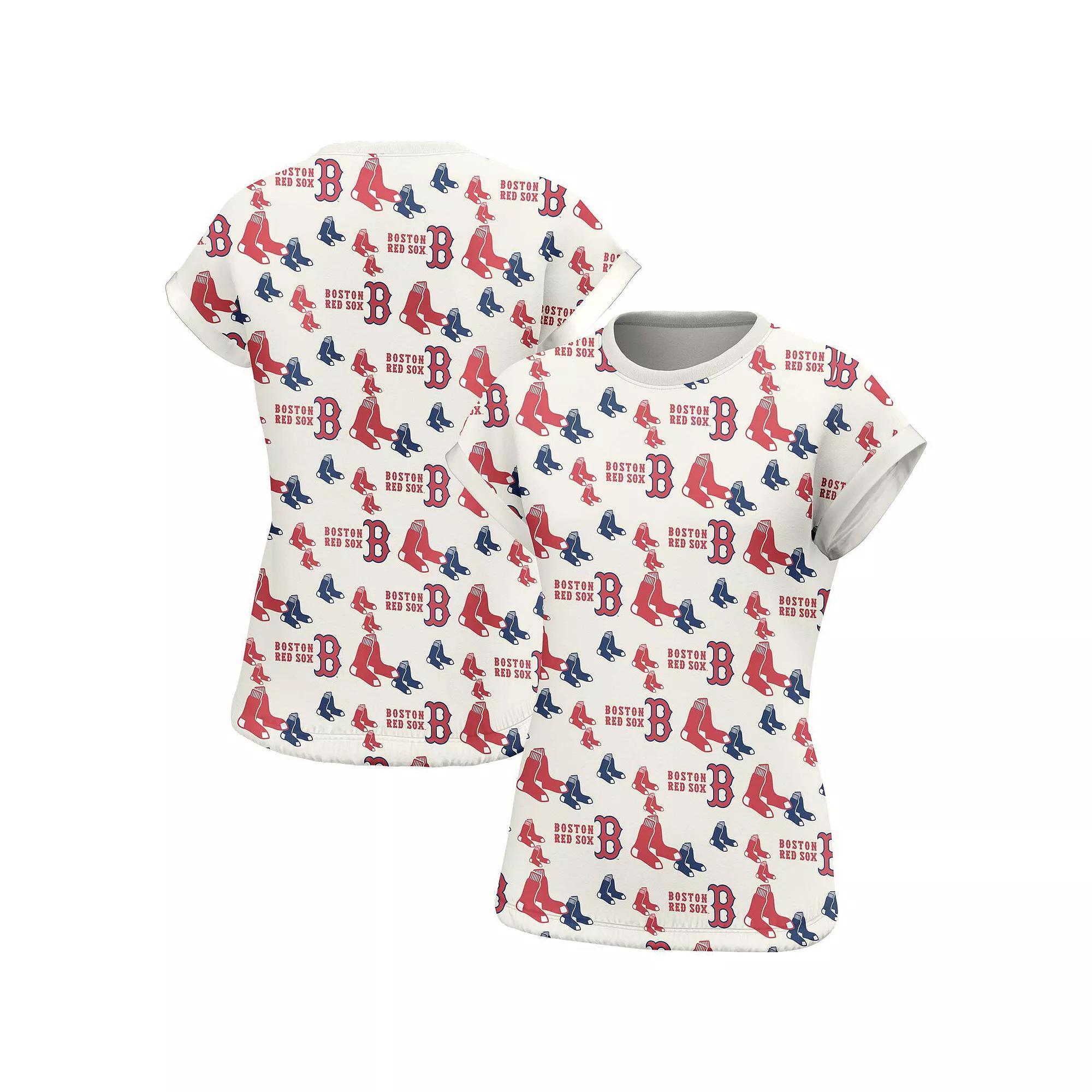 Women's Lusso  White Boston Red Sox Madge Dolman Tri-Blend T-Shirt, Size: XXL Product Image
