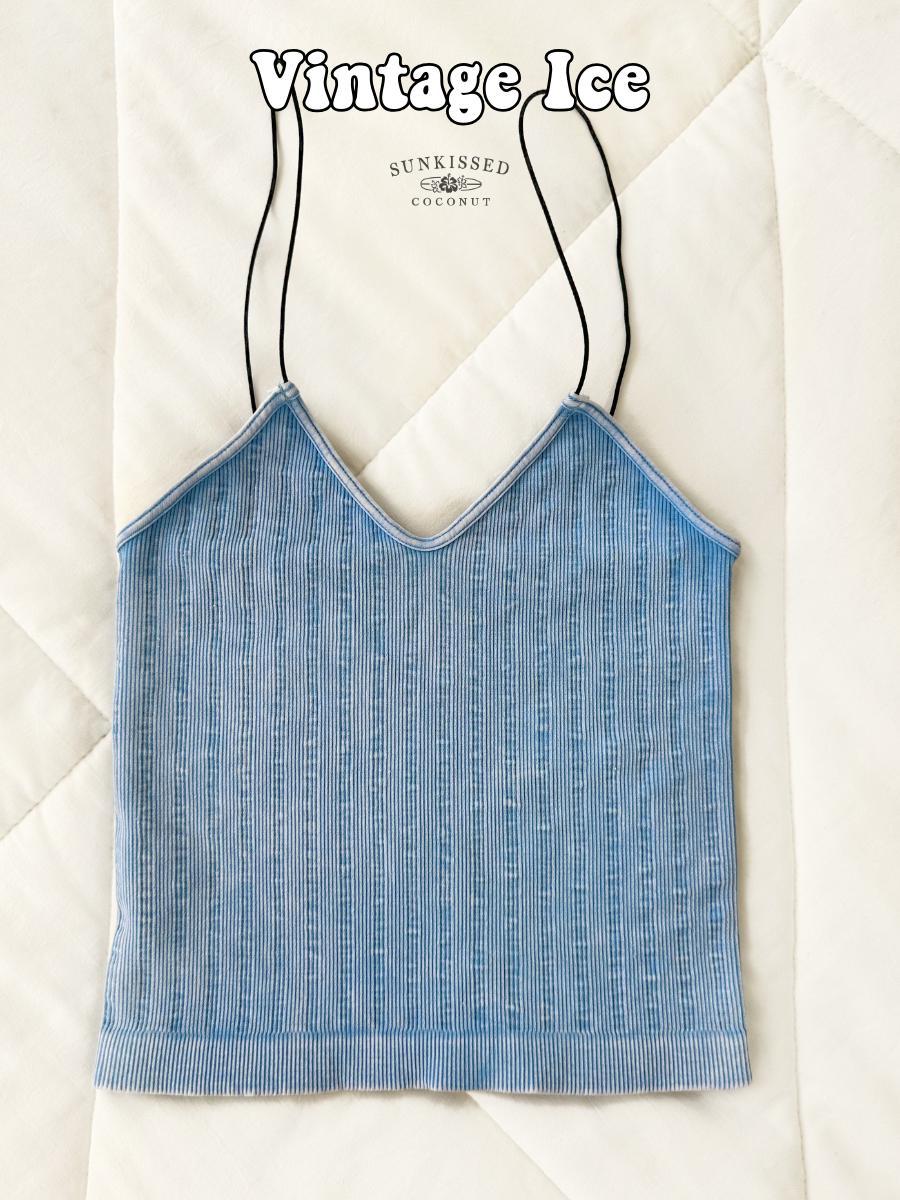 Tropical Vintage Ribbed Seamless Tanktops Girls Product Image