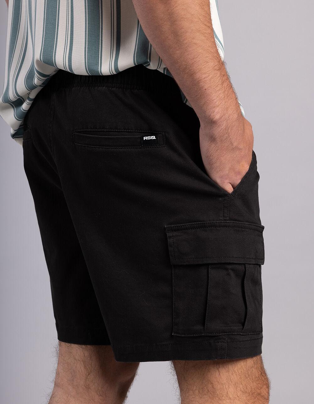 RSQ Mens Cargo Twill Pull On Shorts - BLACK Product Image