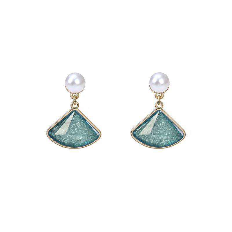 Triangle Faux Pearl Drop Earring Product Image