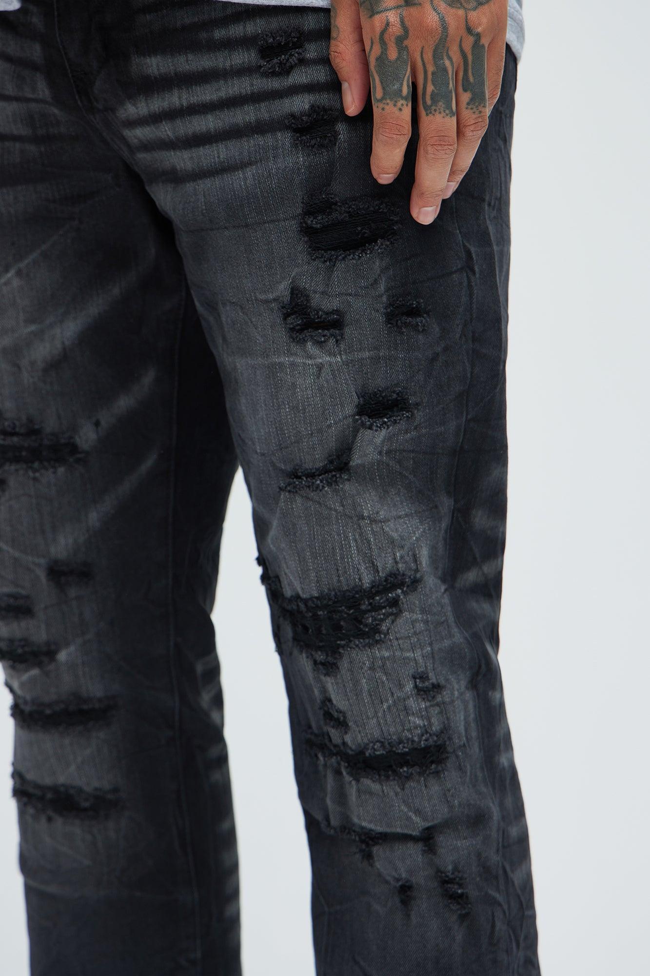 Undercover Slim Stacked Flare Jeans - Black Wash Product Image