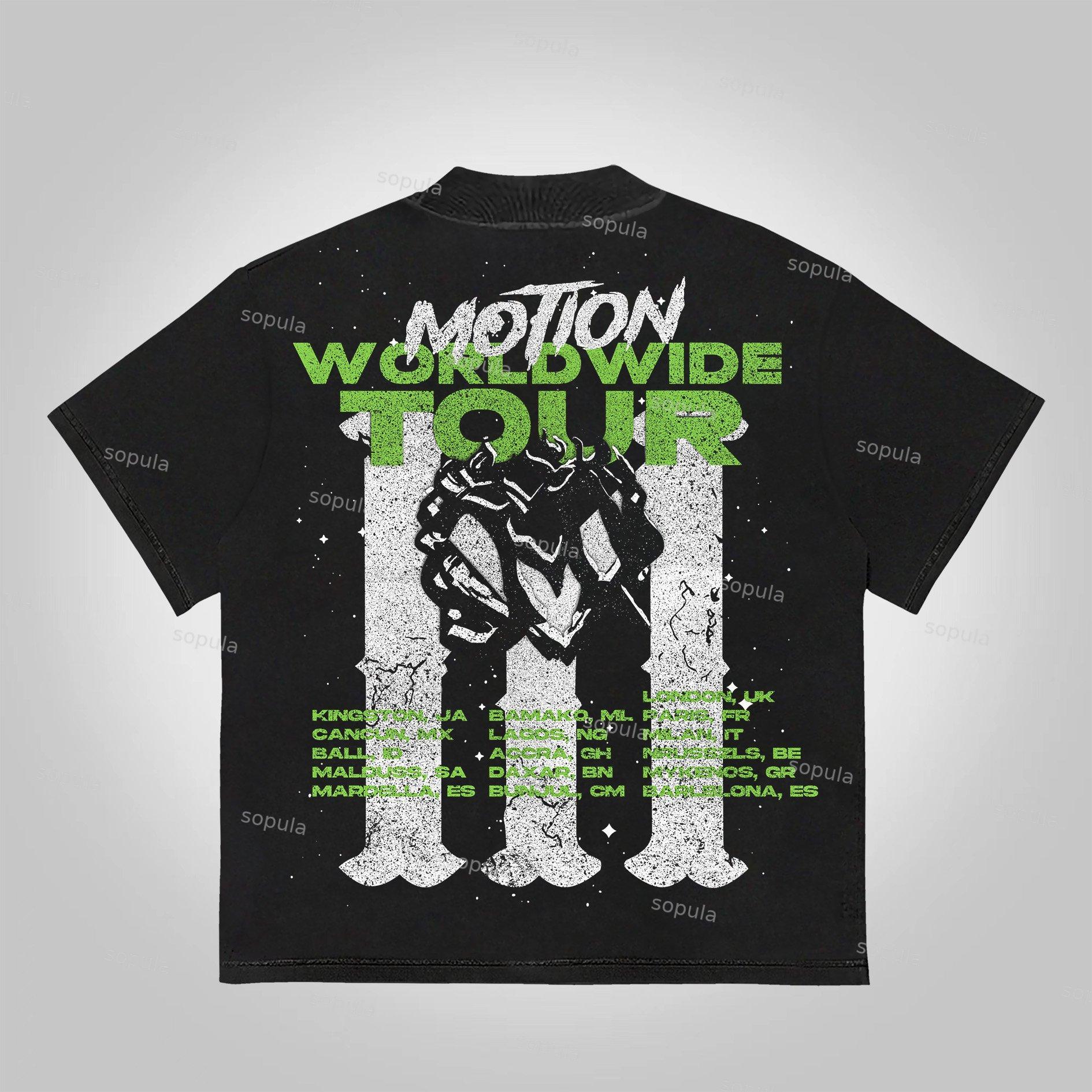 Vintage Motion World Tour Graphic Cotton T-Shirt Product Image