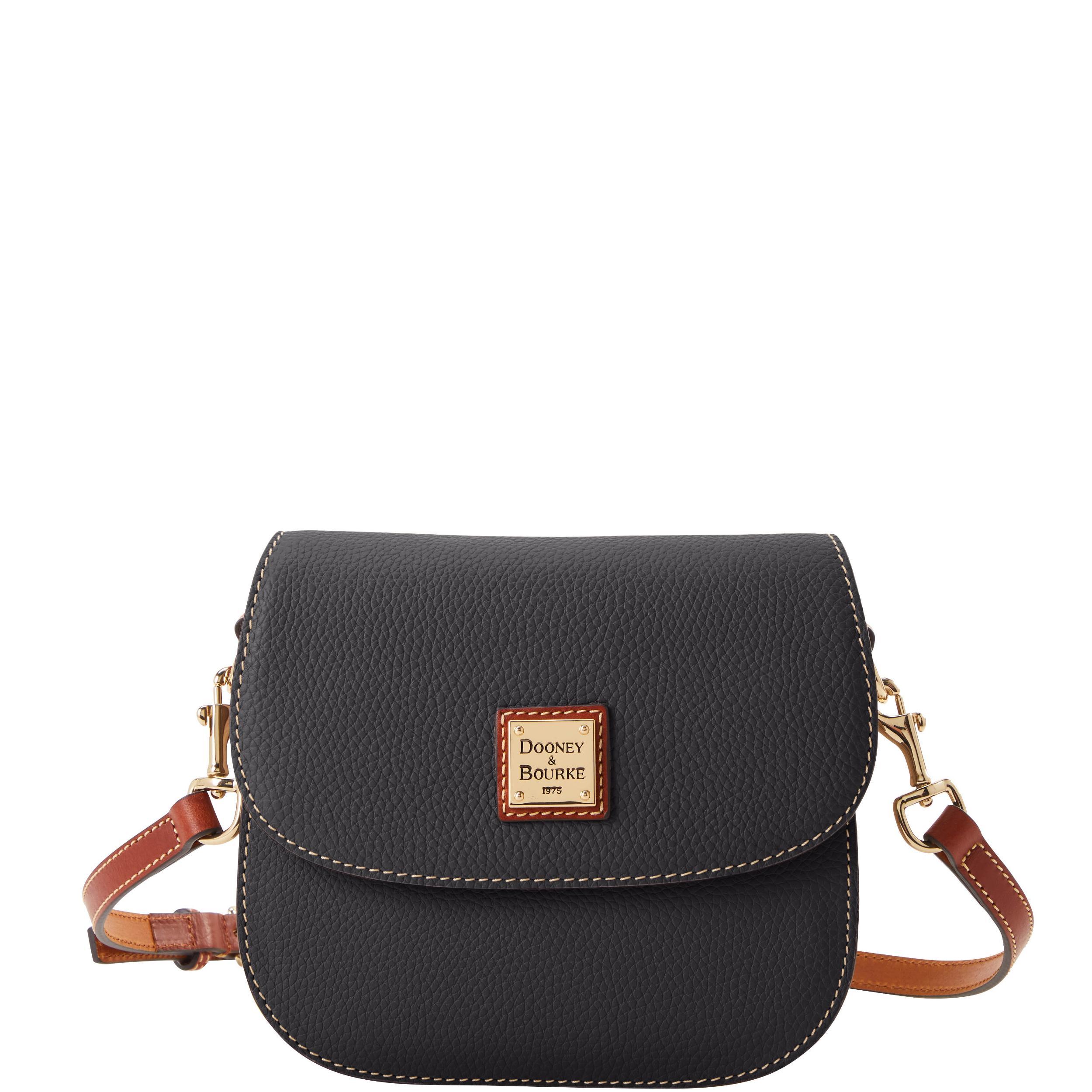 Dooney & Bourke Womens Pebble Grain Saddle Leather Crossbody Bag in Black Product Image