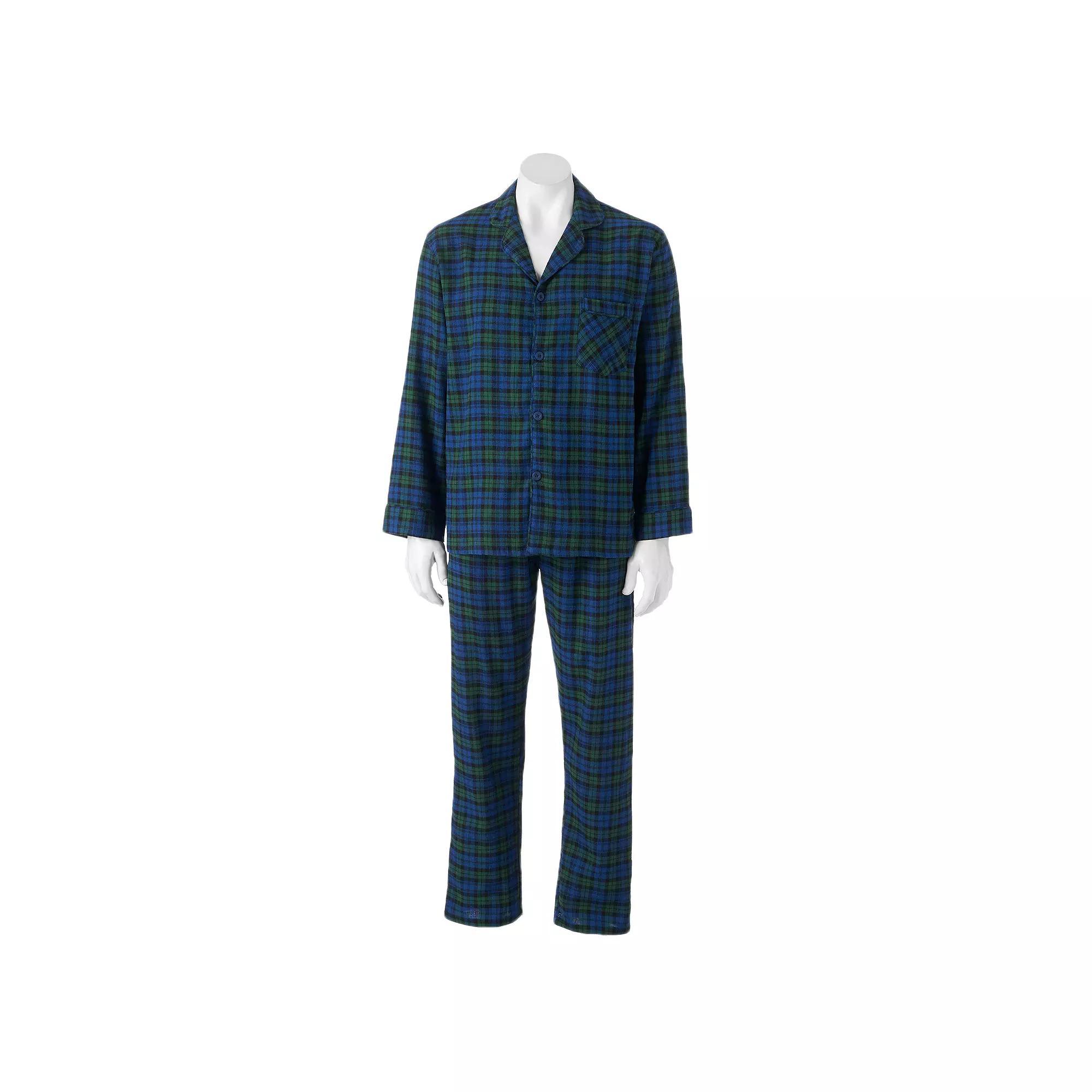 Big & Tall Hanes Plaid Flannel Pajama Set, Mens Product Image
