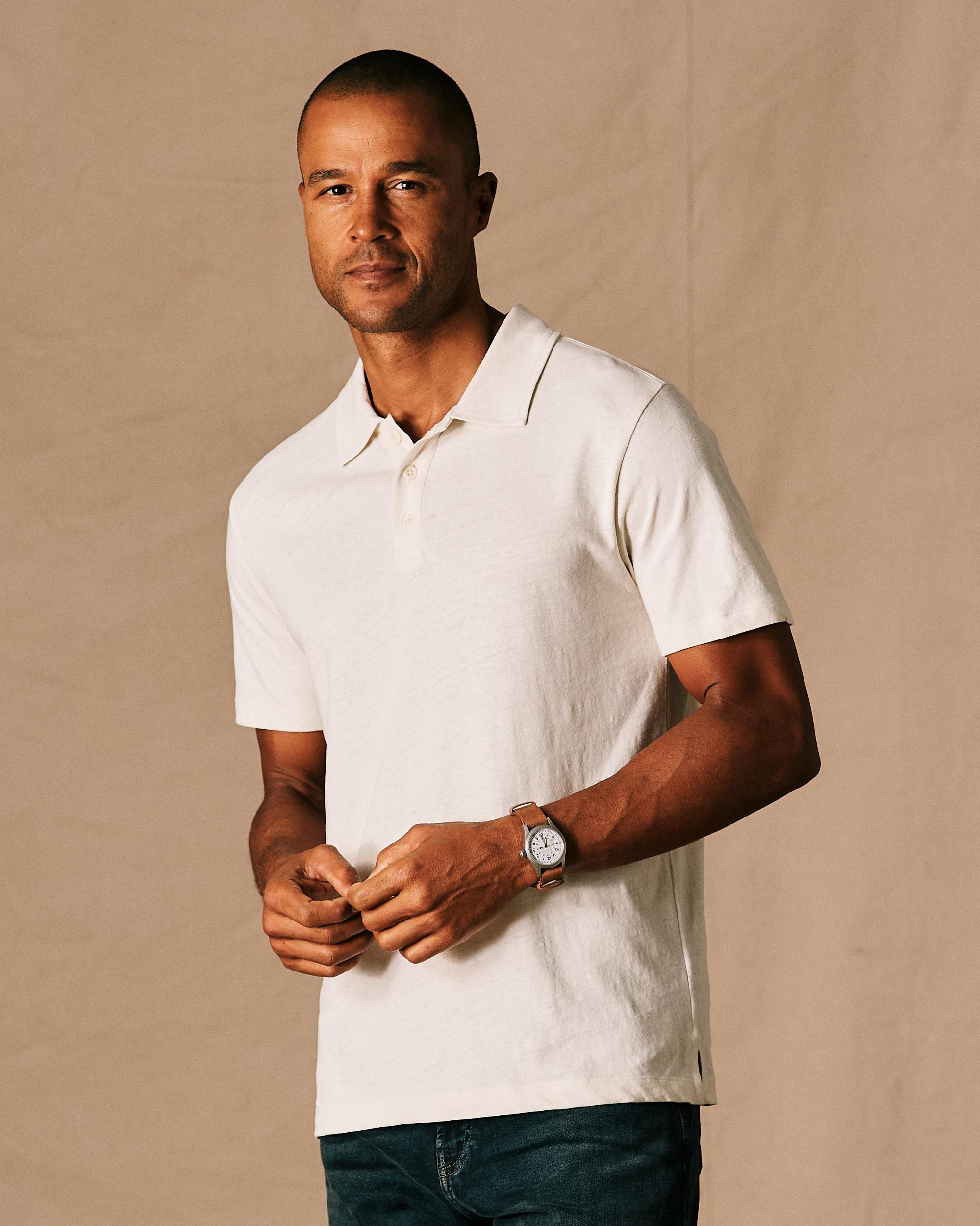 Cotton Hemp Polo Shirt Product Image