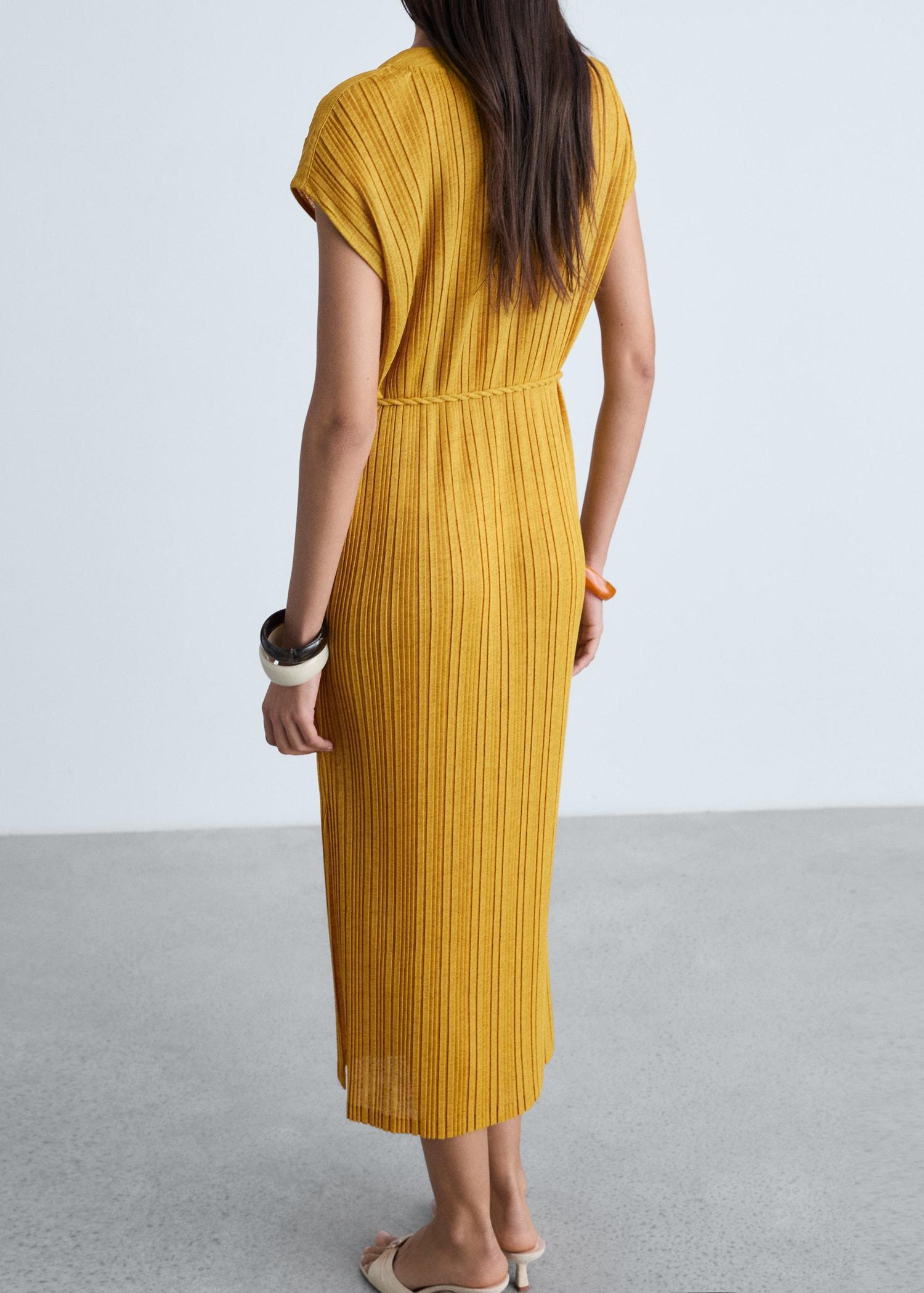 Belt pleated dress - Women | MANGO USA Product Image