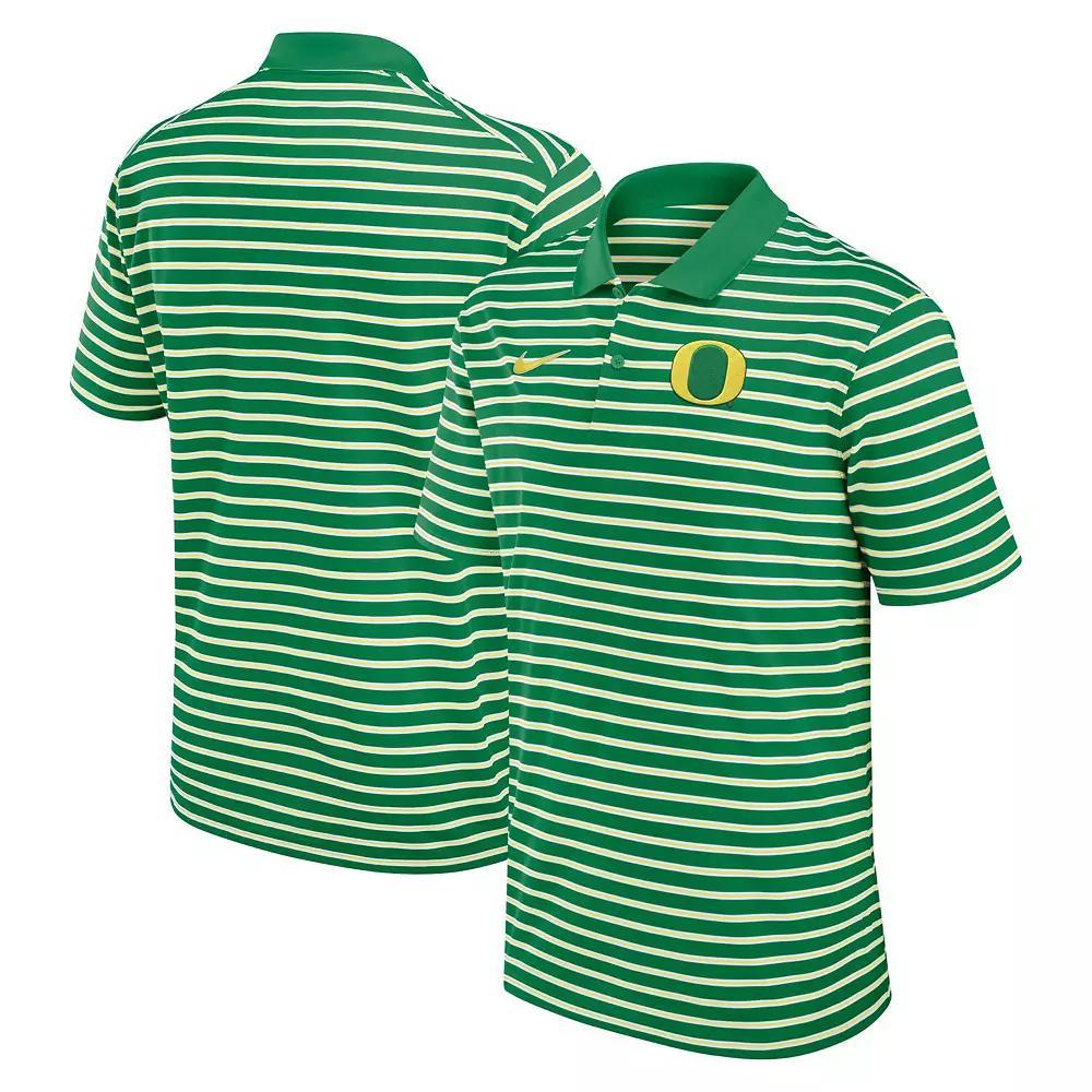 Men's Nike Green/White Oregon Ducks Primetime Victory Striped Performance Polo, Size: 3XL Product Image