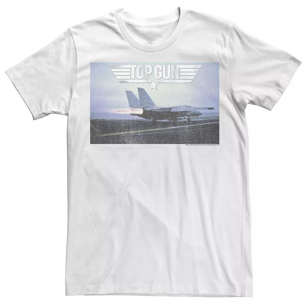 Men's Top Gun Jet and Logo Photo Tee, Size: XS, White Product Image