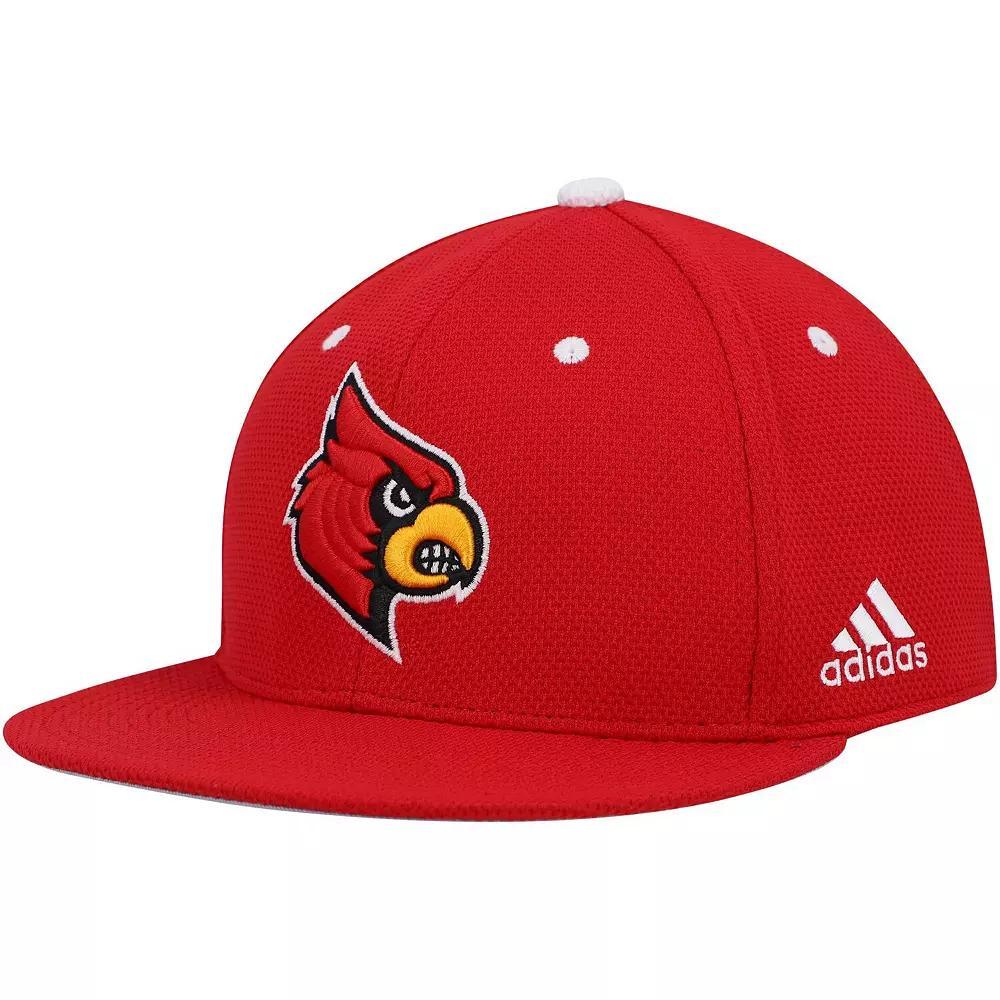 Men's adidas Red Louisville Cardinals On-Field Baseball Fitted Hat, Size: 7 3/4 Product Image