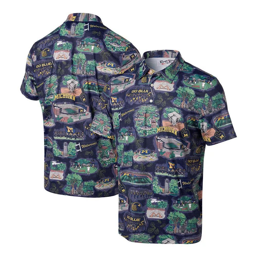 Men's Reyn Spooner Navy Michigan Wolverines Scenic Polo, Size: XL, Blue Product Image