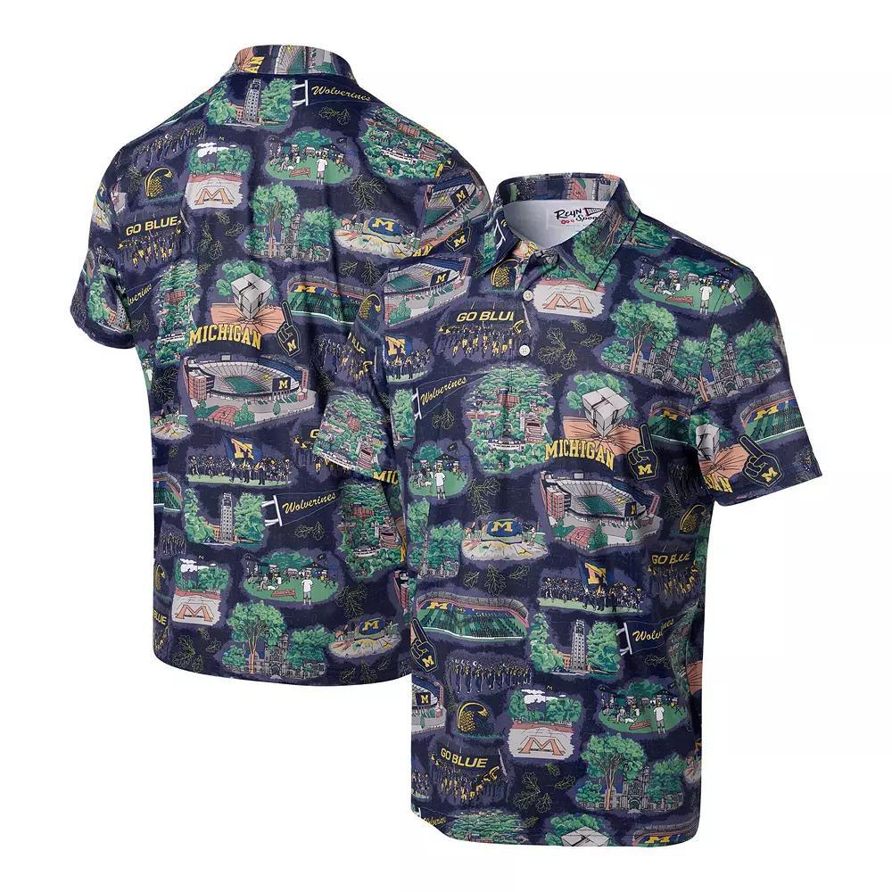 Men's Reyn Spooner Navy Michigan Wolverines Scenic Polo, Size: XL, Blue Product Image