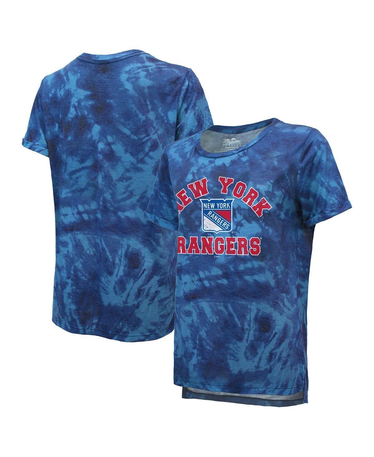 Women's Majestic Threads Black Philadelphia Flyers Boyfriend Tie-Dye Tri-Blend T-Shirt, Size: XL, Fly Black Product Image
