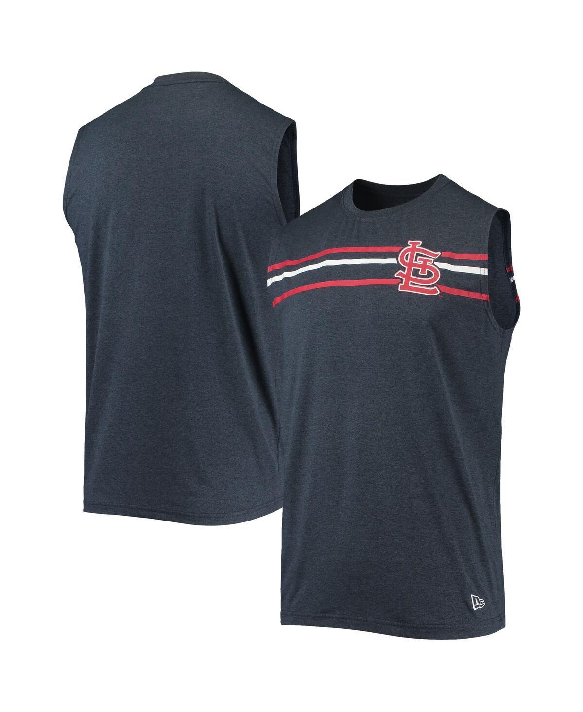 Mens New Era Heathered St. Louis Cardinals Muscle Tank Top Blue Product Image