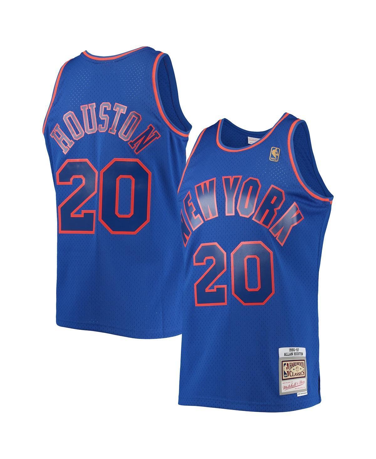 Men's Mitchell & Ness Allan Houston Blue New York Knicks 1996-97 Throwback Dark Swingman Jersey, Size: Small Product Image