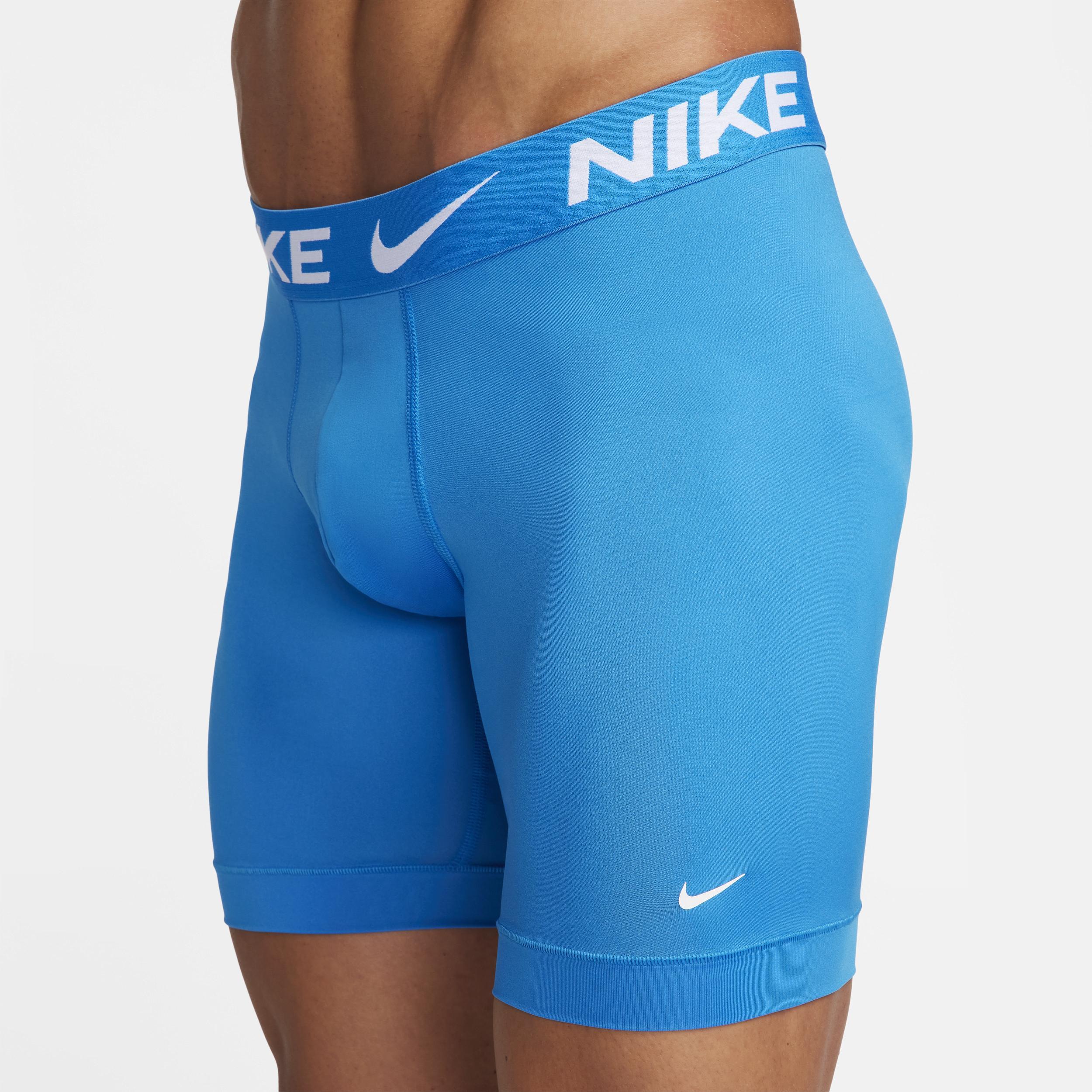Men's Nike Dri-FIT Essential 3-pack Microfiber Long-Leg Boxer Briefs, Size: Medium, Black Product Image