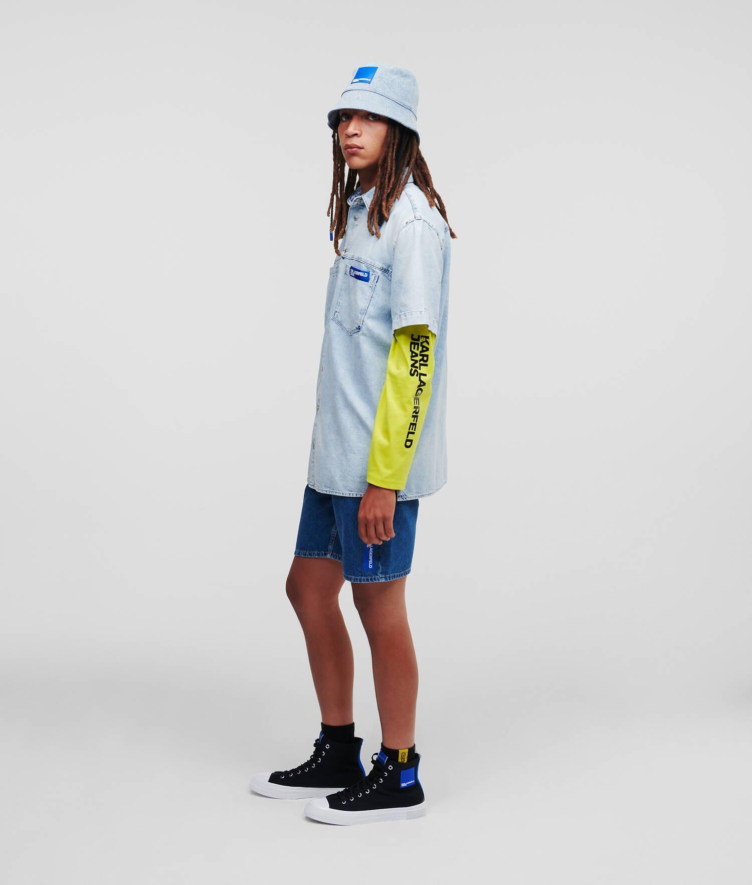 KLJ SHORT-SLEEVED DENIM SHIRT Product Image