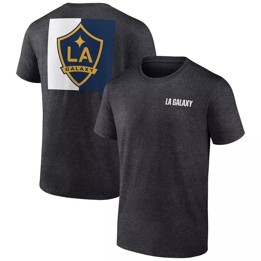 Men's Fanatics Heather Charcoal LA Galaxy Iconic Blocked-Out T-Shirt, Size: Small Product Image