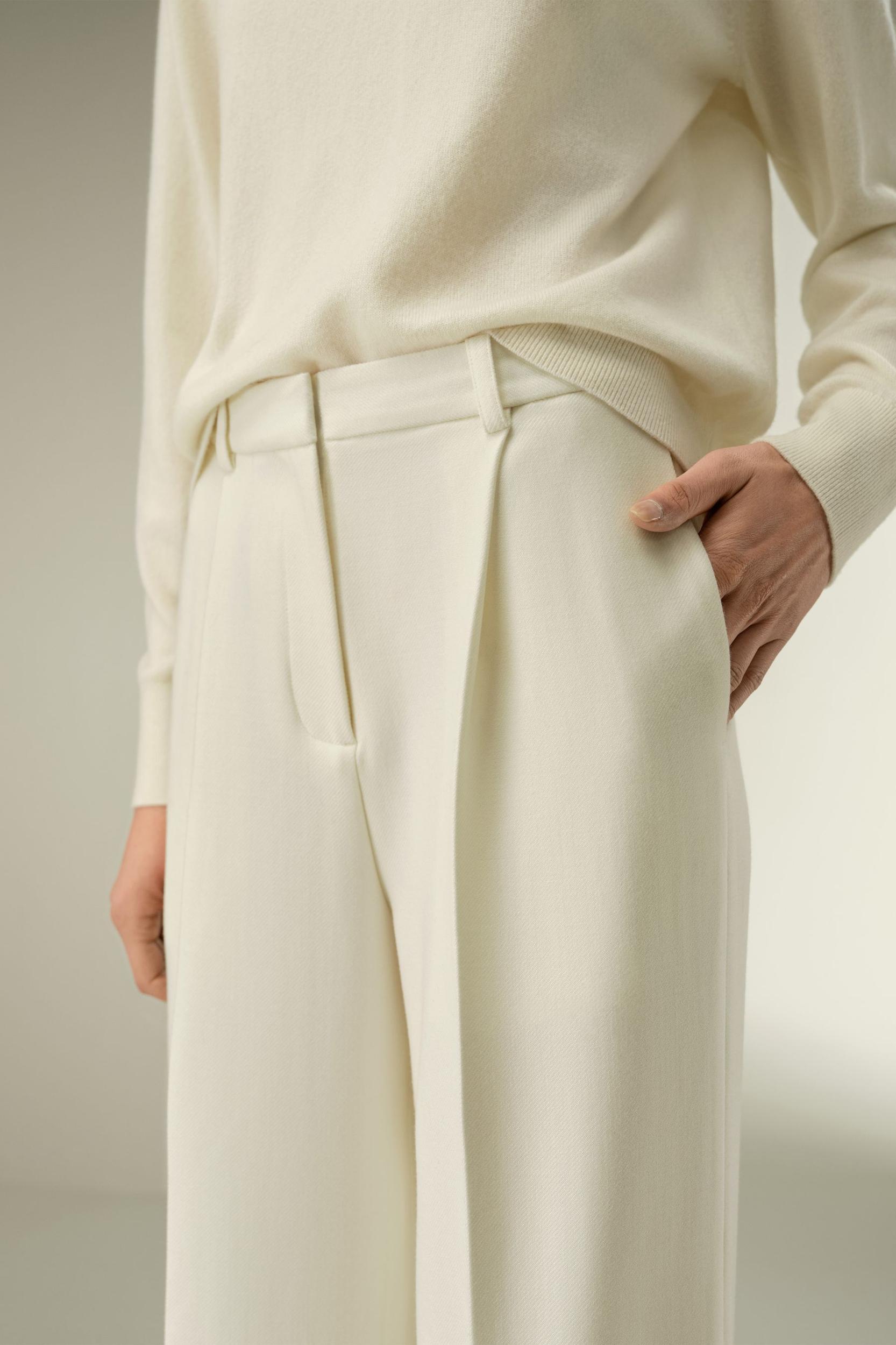 Silk-Wool Tweed Blend Trousers Product Image