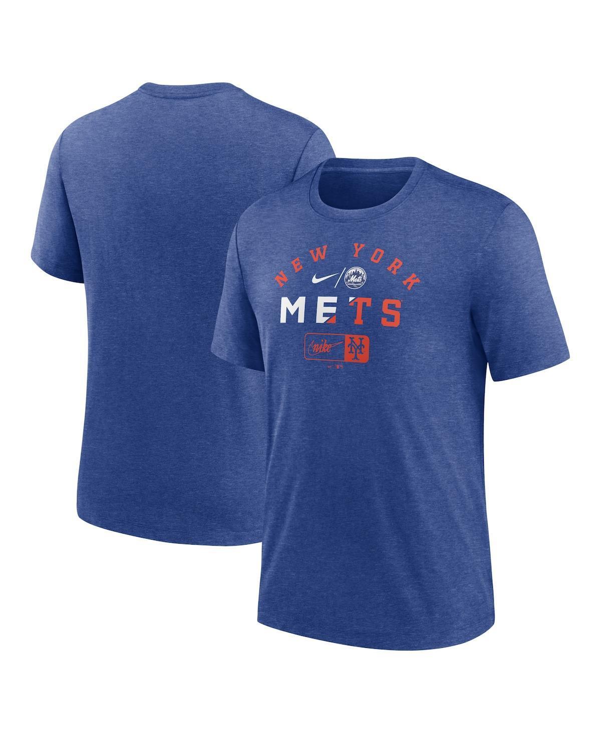 Mens Nike Heather Royal New York Mets Rewind Review Slash Tri-Blend T-Shirt Product Image