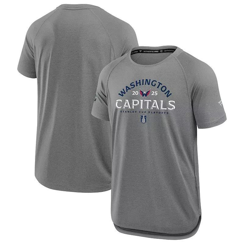 Men's Fanatics Heather Gray Dallas Stars 2025 Stanley Cup Playoffs Authentic Pro Rink Performance T-Shirt, Size: Medium, Str Grey Product Image
