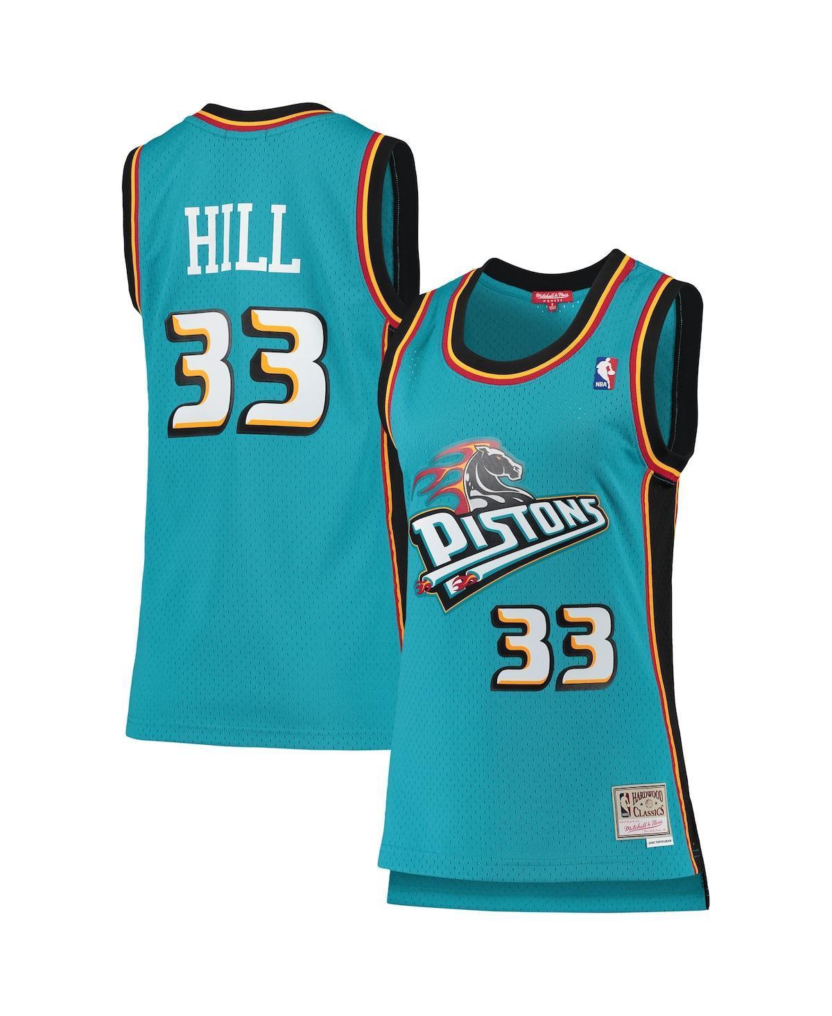 Womens Mitchell & Ness Grant Hill Teal Detroit Pistons 1998-99 Hardwood Classics Swingman Jersey Product Image