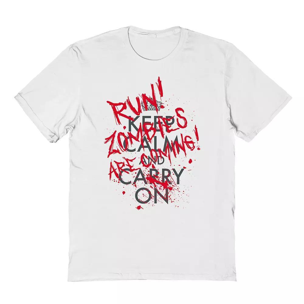 Men's Zombies Are Coming Halloween Graphic Tee, Size: XL, White Product Image