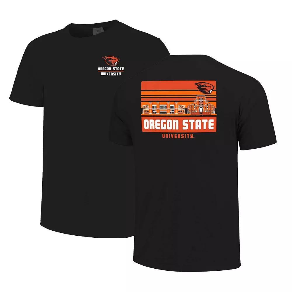 Men's Black Oregon State Beavers Striped Campus Skyline T-Shirt, Size: Medium Product Image