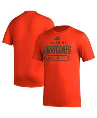 Mens adidas Orange Miami Hurricanes Sideline Aeroready Pregame T-shirt Product Image