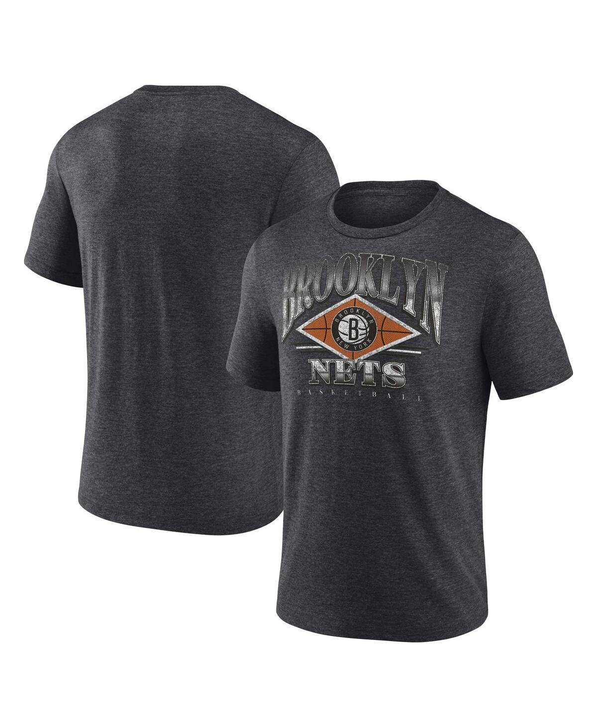 Men's Fanatics Branded Heather Charcoal Brooklyn Nets True Classics Power Phase Tri-Blend T-Shirt, Size: XL Product Image
