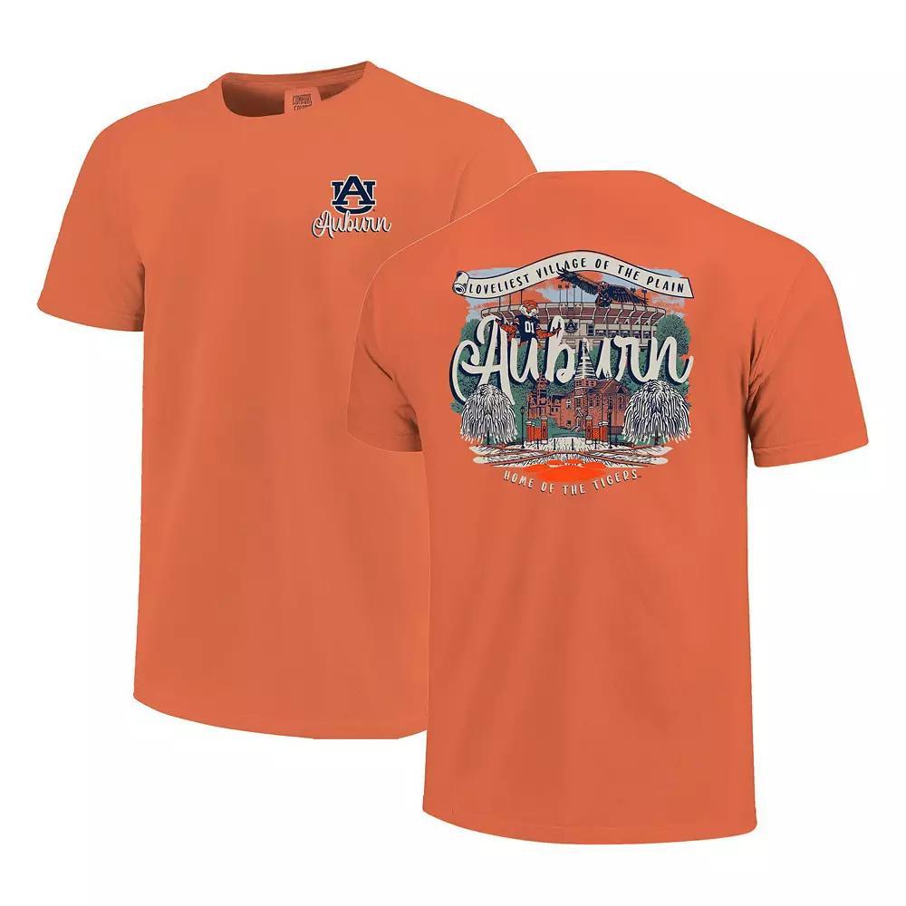 Women's Orange Auburn Tigers Comfort Colors Campus Scene Drawing Script T-Shirt, Size: Small Product Image