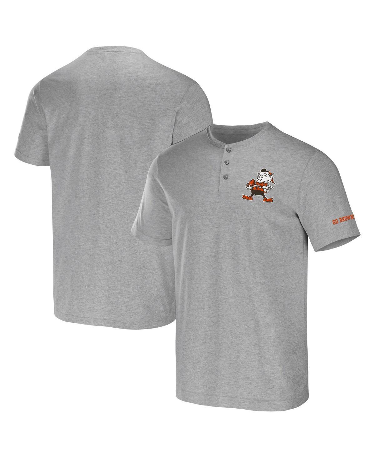 Men's NFL x Darius Rucker Collection by Fanatics Heather Gray Cleveland Browns Henley T-Shirt, Size: Small, Grey Product Image